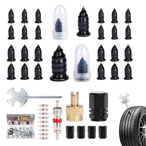 57 PCS Tire Plug Kit with Tire Repair Rubber Nail
