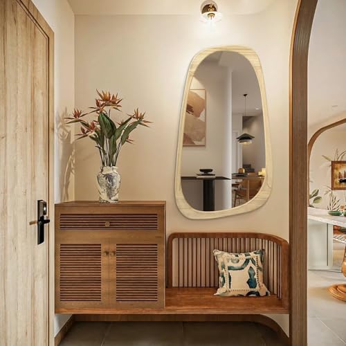 Miroir mural asymétrique 80 x 50 cm irrégulier pour salle de bain - 6