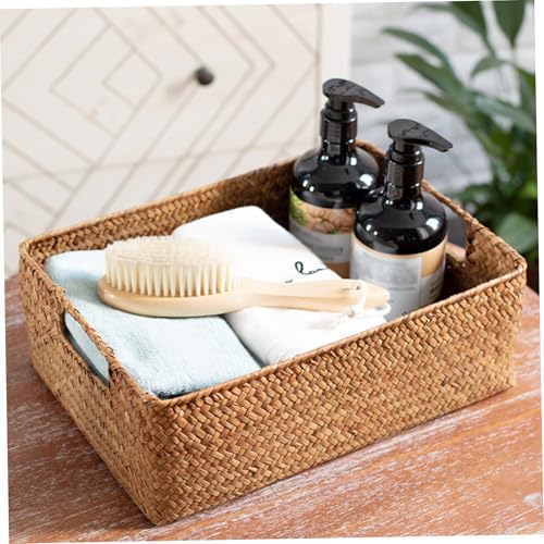 Cesta de almacenamiento de mimbre decorativa multifunción 8
