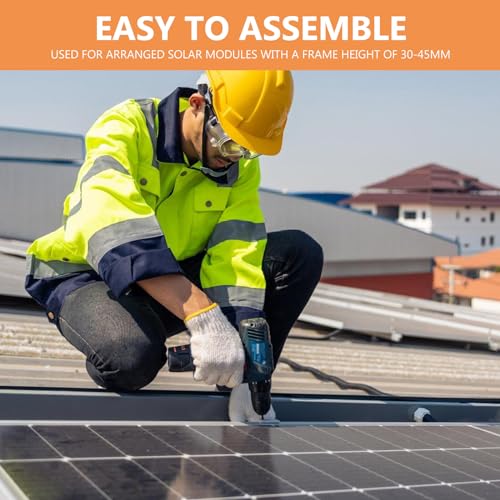 15x Aluminium Mittelklemme,Photovoltaik Randklemme Für Modulhöhe 25 bis 45 mm,Photovoltaik Montageschiene Zubehör,Solarmodule Halterung Klemmen,Solarmodul Klemme Für Solarpanel