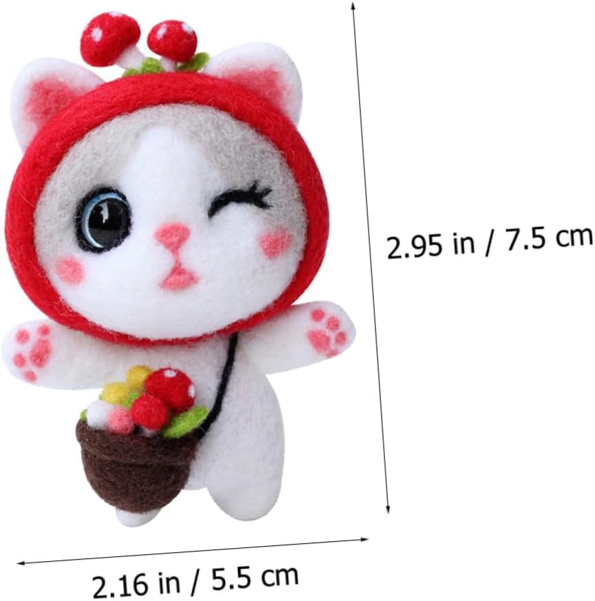 Angoily 3 Sets Needle Felting Kits for Beginners and Professionals Wool Doll DIY Material Kit with Cartoon Animal Shapes Use Felting Starter Supplies for Creative Crafting and Giving