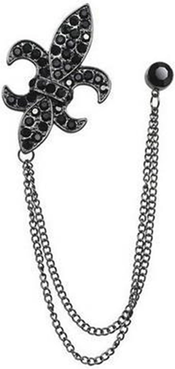 カラーピン ヴィンテージ ラインストーン カラーピン メンズ ブローチ スーツ タッセル チェーン タッセル シャツ ラペルピン