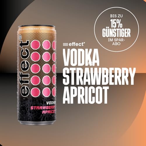 effect VODKA STRAWBERRY APRICOT Mixgetränk– Tray mit 12 x 330 ml Dosen Einweg, Longdrink mit 10% Vol. Alkohol, fruchtiger Erdbeer-Aprikosen Geschmack gemixt mit 9 MILE Vodka – perfekt für unterwegs