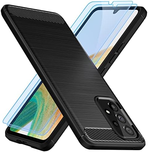 Weideworld Cover Per Realme C55 + 3 Vetri Temperati – Custodia Sottile Antiurdo In Silicone TPU, Colore Nero