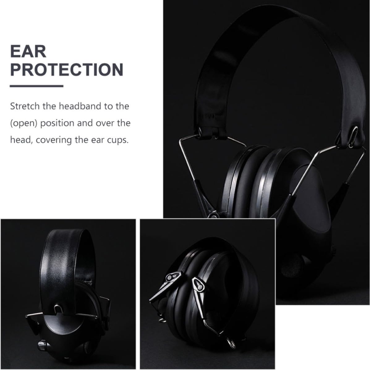 Casque Antibruit Électronique 21 Db Noir Abs, Arceau Réglable