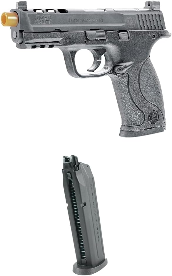 Bundle of Umarex Smith & Wesson M&P9 Performance Center GBB 6mm BB Pistol Airsoft Gun + Umarex Smith & Wesson M&P 9 GBB 6mm BB Pistol Airsoft Gun Magazine,Black