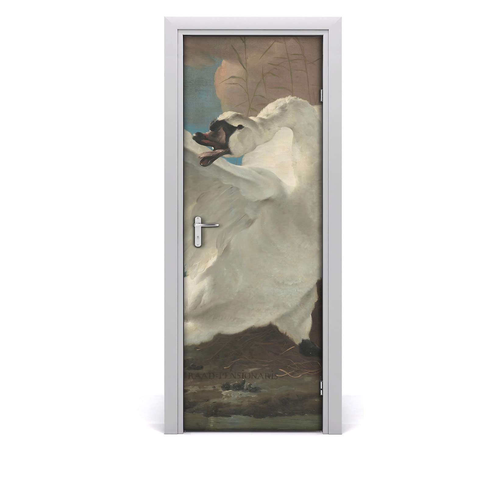 Papier peint de porte imperméable 85x200 déco lavable Magic-Stick cygne