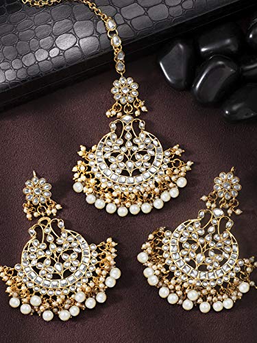 Image of Peora Kundan Faux Pearl Traditional Jewellery Set Gift for Women