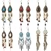 6 Pairs Women Faux Feather Earrings Bohemian Fringe Tassel Long Drop Dangle Earrings Set with Dream Catcher Design for Women Girls (Style 5)
