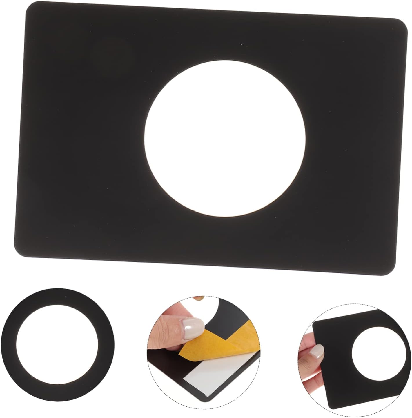 Uonlytech Door Reinforcement Plate 5.1X3.5 Inches Front Door Lock Repair Board with Adhesive Backing Brushed Stainless Steel Finish Rounded Corners for Home and Office Security
