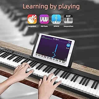 Clavier pliable avec Bluetooth, piano numérique portable à 88 touches, comprend un support de musique, des touches… - Les Beatles, Paul McCartney, John Lennon, RIngo Starr, George Harrison Clavier pliable avec Bluetooth, piano numérique portable à 88 touches, comprend un support de musique, des touches… – Image 5