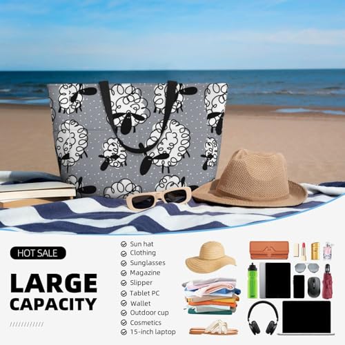Sac de plage mouton drôle grand format pour ne plus manquer d'espace - 6