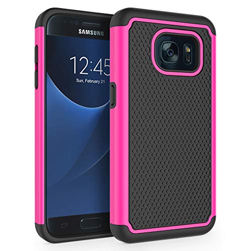 SYONER Galaxy S7 Case, [Shockproof] Defender Protective Phone Case Cover for Samsung Galaxy S7 (5.1', 2016) [Hot Pink]