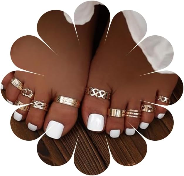 Adjustable Toe Ring Gold Toe Ring Set 14k Gold Filled Toe Rings Summer Beach Open Toe Rings for Women