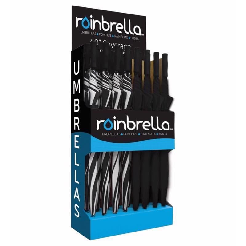 Rainbrella True Grip Black/White 52 in. Dia. Golf Umbrella - Total Qty: 32; Each Pack Qty: 1