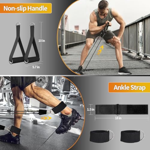 WHATAFIT Resistance Bands, Exercise Bands,Resistance Bands for Working Out, Work Out Bands with Handles for Men and Women Fitness, Strength Training Home Gym Equipment - Image 5