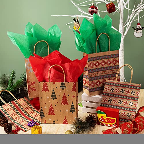 Joyin 24 Christmas Kraft Gift Bags For Holiday Paper Gift Bags, Christmas Goody Bags, Xmas Gift Bags, Classrooms And Party Favors (9 X 7.3 X 3.3 ") #TOP5