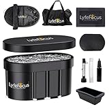 LyfeFocus Cold Therapy Pod - Bañera de hielo de recuperación premium con termómetro, bloques de hielo reutilizables y accesorios de