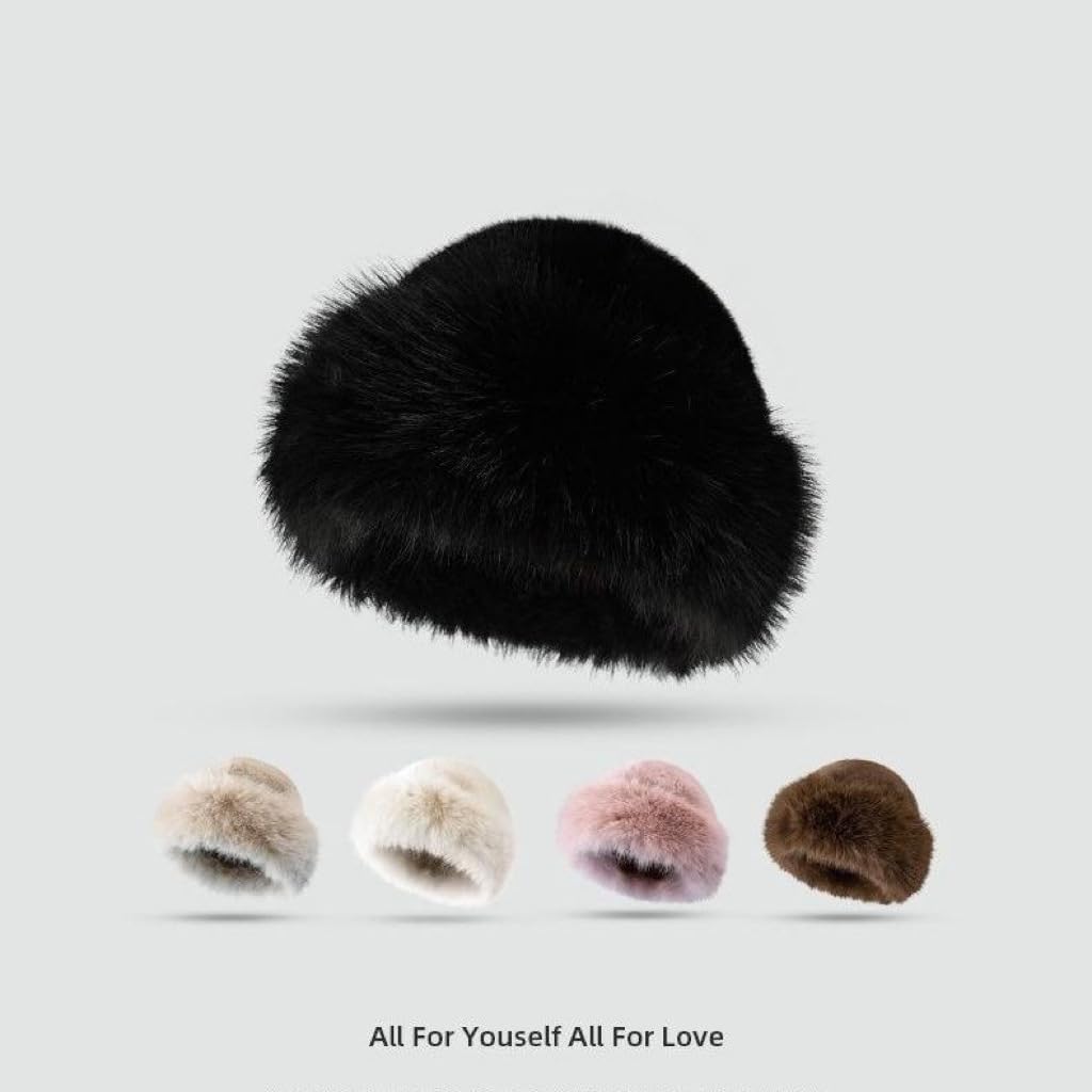 Faux Fur Bucket Hat, Winter Plush Fluffy Furry Mink Hat, Warm Thickened Fisherman Cap for Women Girls - Image 8