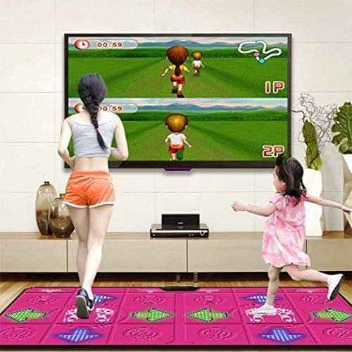 Tanzmatte, doppelte somatosensorische 3D-Spielekonsole, rutschfeste Decke TV-Computer für Zwei Zwecke, mit beleuchteter Tastaturelektronik Jungen,