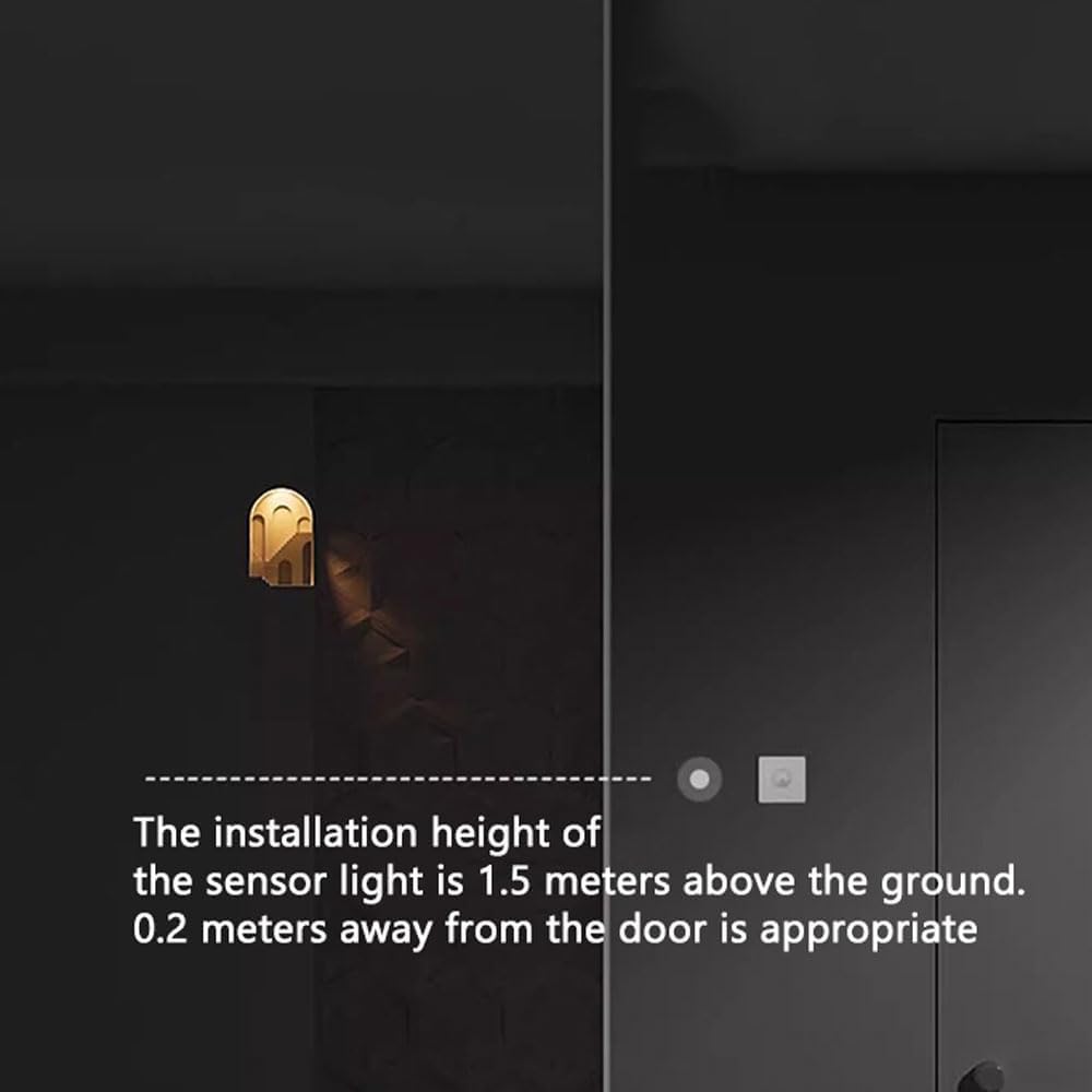 Kinkiet ścienny LED do zabudowy z czujnikiem ludzkiego ciała, wbudowana lampa tynkowa do oświetlenia narożników korytarza schodów, ciepła biel, oryginalny design
