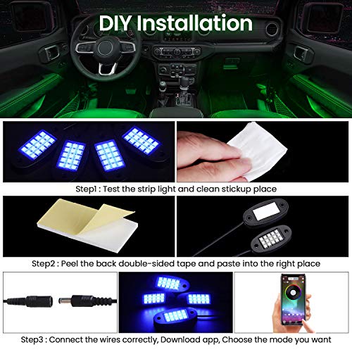 AMBOTHER RGB LED Rock Lights with Remote Music Mode - Thumbnail 3