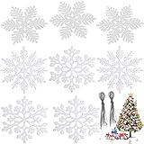 copos de nieve adornos navideños ❄️【Diseño único】 Diseño de moda, muy creativo, estilos diversos, combinación simple, buen efecto de decoración, haciendo que su noche de Navidad esté llena de calidez y color.