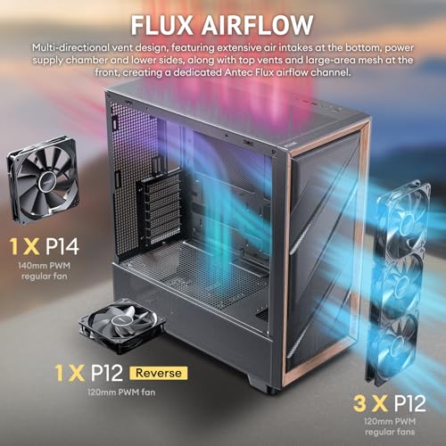 ANTEC FLUXシリーズ FLUX SE 吸音素材と本物の木材を使用した静音タイプのミドルタワーPCケース