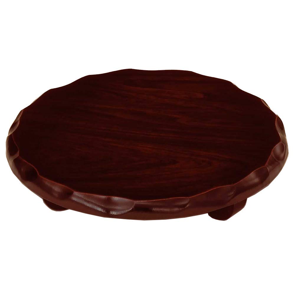 Amazon.co.jp: 山家漆器店 木製 花台 並丸形足付 8号 紫檀調 敷板