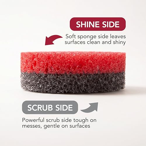 Weiman Multi-Surface Dual Action Sponges, Non-Scratch Scrub & Shine for Dishes, Cooktops, Stainless Steel, Glass, Granite, & More - Durable Kitchen Cleaning Sponges, 4 Sponges - image 2