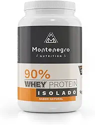 Whey Protein Isolado 90% 1 kg - sem sabor/sabor neutro - puro - alto teor proteico - Montenegro Nutrition