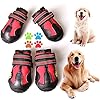 Covertsafe dog boots for dogs non slip waterproof dog booties for outdoor dog shoes for medium to large dogs 4pcs with rugged sole black red  urban country home decor
