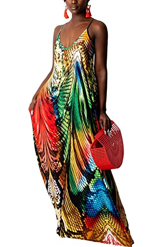 Image of SheKiss 2026 Women's Casual Summer Floral Long Maxi Dresses Floor Length Sleeveless Plus Size Sundresses