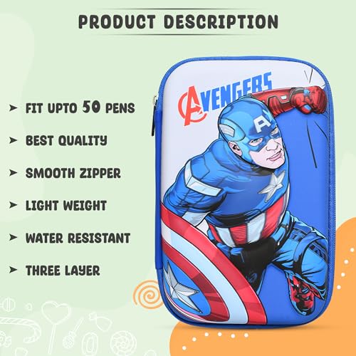 Image of Stylbase Pencil Box Suitcase for Boys & Girls | Hard School Pencil Case Geometry Box with Password Lock & Handle | Pencil Pouch for School Supplies Kids (Blue)