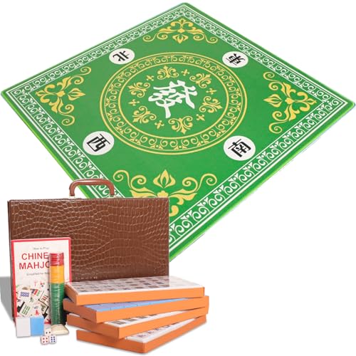 Chinese Mahjong Set con 146 fichas grandes y estuche miniatura 1
