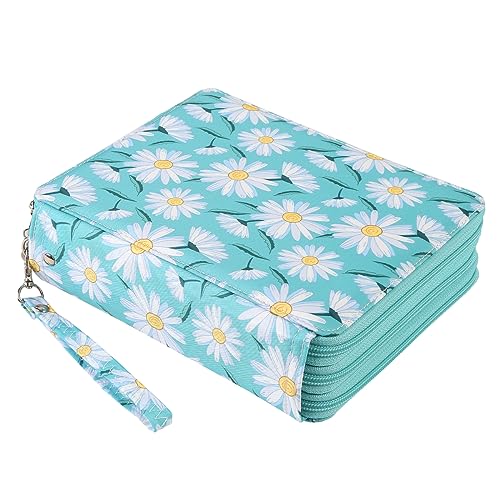Image of Portable Colored 124 Slots Pencil case Organizer with Printing Pattern for Watercolor Pens or Markers, Pencil Case Organizer for Artist