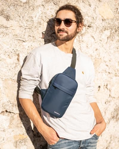 WATERFLY Torba na ramię Crossbody Kieszonkowa Torba na ramię: Torba Sling Bag Męska Mała Torba Crossover Crossbag na Ramię Męska Torba na Brzuch Telefon Sport Wędrówki