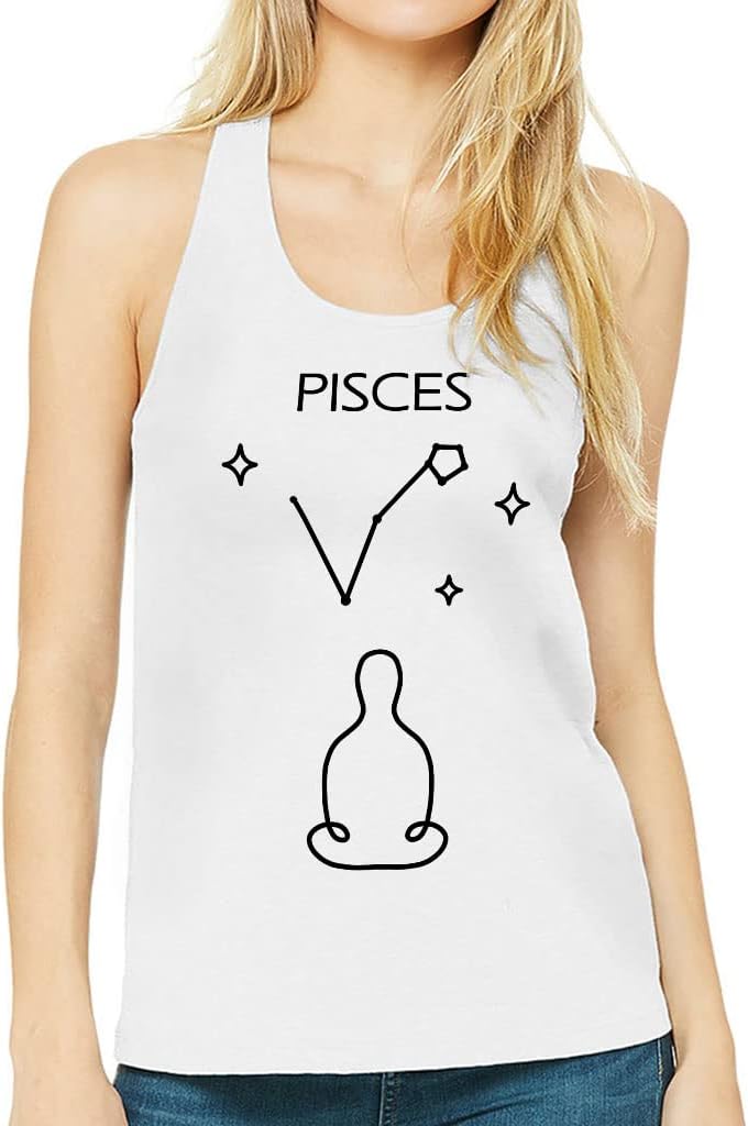Pisces Design Women's Racerback Tank - Sign Tank Top - Cute Workout Tank