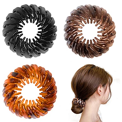 3 Piece Hair Accessories, Vintage Geometric Retractable Hair Accessories for Women, Bird's Nest Shaped Hair Clips Scrunchies for Women, Tools for Fixing Hair, Hair Sideburns Maker