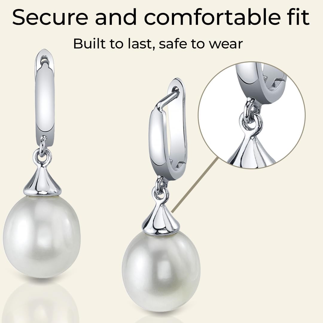 THE PEARL SOURCE Drop Shape Pink Freshwater Cultured Pearl Elegance Earrings for Women - Image 7