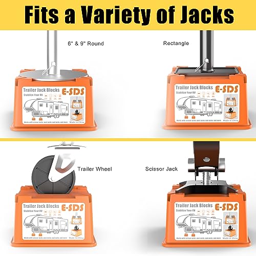 ESDS 4 Pack Trailer Jack Blocks RV Camper Leveling