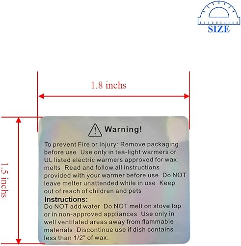 Miniatura 31 de HAHIYO 500 calcomanías de advertencia de velas circulares negras de 1 pulgada, etiquetas de seguridad para derretir cera para hacer velas