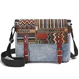 Canvas Messenger Bag for Women，Uarzt Vintage Shoulder Bag School College Satchel, fits Ipad, Kindle