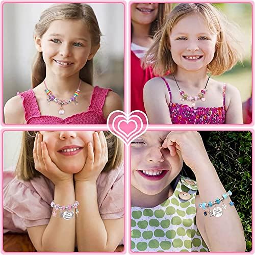 Qupzze Charms Bracelet Making Kit for Girls, 105 pcs Jewelry Making kit, DIY Supplies Beads for Jewelry Making with Necklaces and Bracelets, Arts and Crafts Sets Gifts for Teens Kids