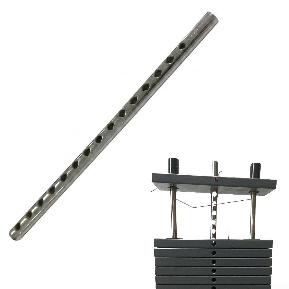 Pin de acero resistente al desgaste de 57 cm, 24 agujeros para gimnasio | 24 cm de longitud, 10 agujeros, perforación precisa, fácil de instalar, se adapta a la mayoría de máquinas