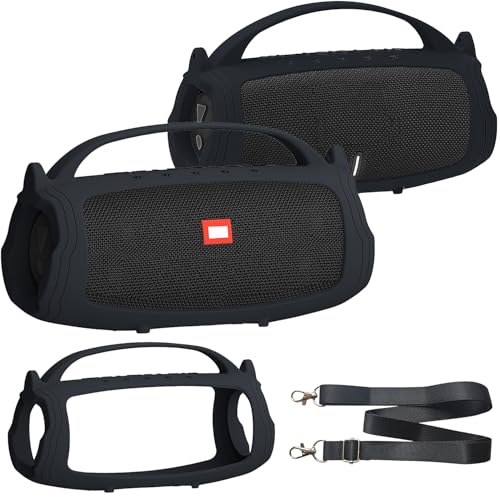 Silicone Cover Case Compatible with JBL Charge 4/5 Portable Bluetooth Speaker, Soft Skin Sleeve for JBL Charge 4/5 Bluetooth Speaker Accessories (Black Case, NOT for Wi-Fi Version)