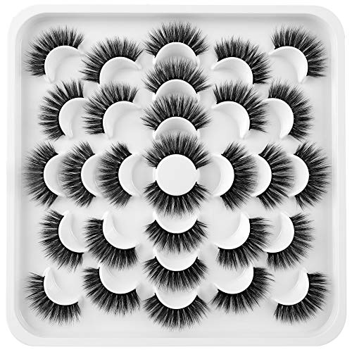 Calphdiar False Eyelashes 15 Pairs Faux Mink Eyelashes Dramatic Crossed Fake Eyelashes Multi-layered 8D Volume Thick Lashes Pack Wholesale Multipack