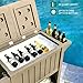 YITAHOME 85 Quart Rolling Cooler Cart with Bottle Opener Drainage, Portable Cooler on Wheels, Outdoor Beverage Cart Ice Chest for Patio Pool Deck Party BBQ Cookouts (Taupe)