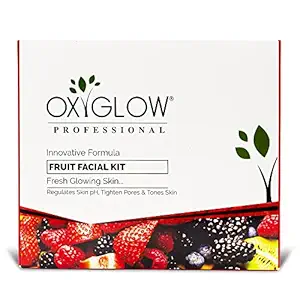 Oxyglow Innovative Formula Fruit Facial Kit Fresh Glow Cream for all type Of Skin| Face Cleanser, Facial Scrub, Massage Cream, Mask, Fruit Extracts and Serum| White| 260 Gram | Pack Of 1