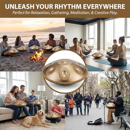 Hang Drum 432Hz Handpan 10 Notas D Kurd Escala Deep Purple miniatura 7
